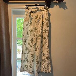 Floral Print Wide-Leg Pants